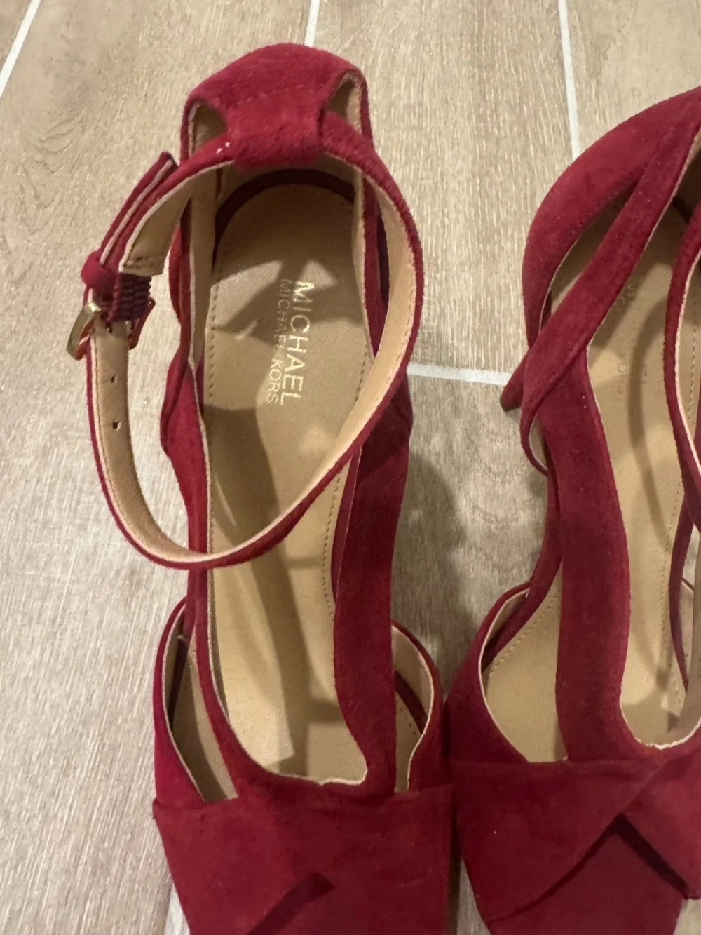 Michael Kors red suede heels